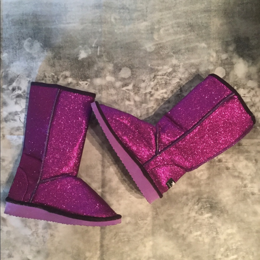 Polar Bear Ugg inspired glitter boots